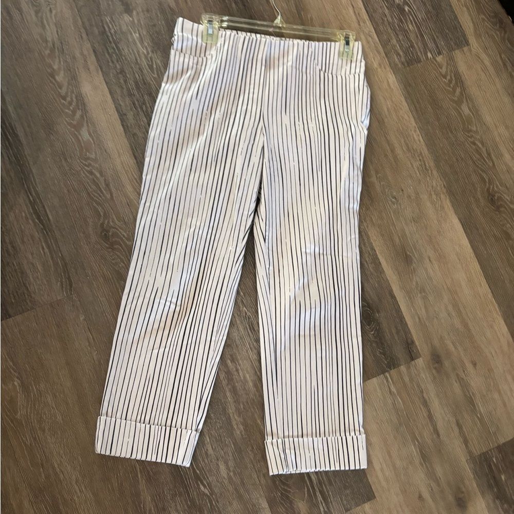 Lena Gabrielle Striped Black and White Women's Pants 6